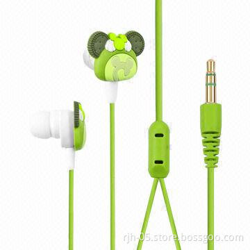 3D PVC Cartoon Design Earlap Super Mini Earphones with 20-20kHz Frequency Range